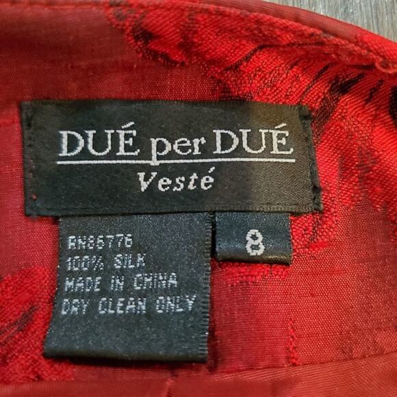 Dué per dué veste size 8 silk women's floral blazer - Picture 5 of 9